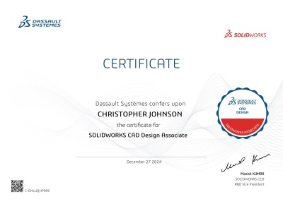 Solidworks CSWA Certificate